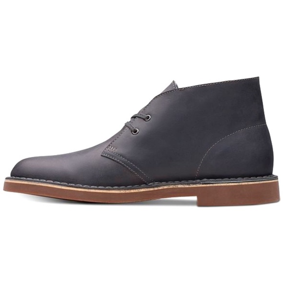 Clarks Bushacre2 Graphite Leather Chukka Boot 7.5